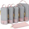 BAGSMART 6 Set/4 Set/2 Set Compression Packing Cubes for Travel, Lightweight Vacation Travel Essentials, Travel Accessories for Suitcase Organizer Bags Set, Durable Luggage Organizer Travel Bags